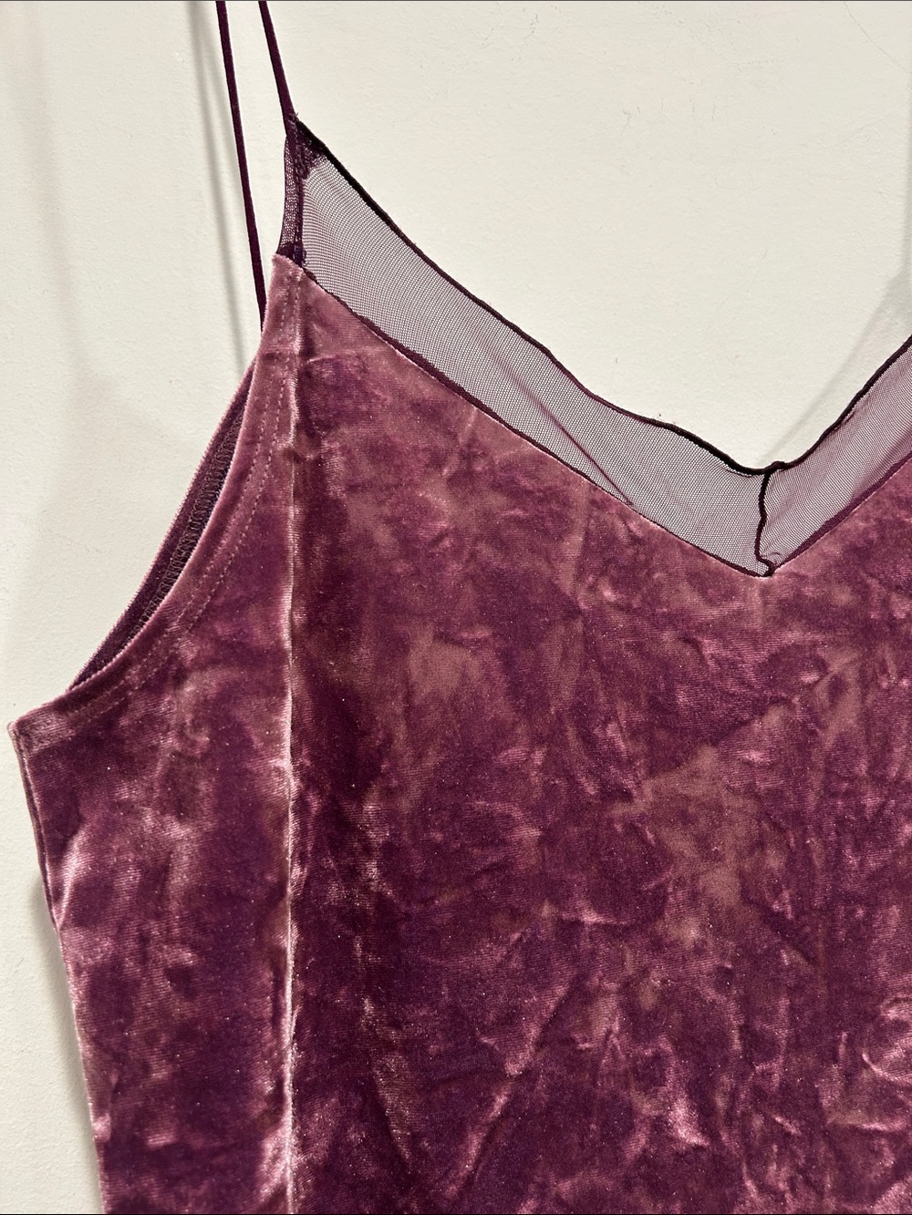 Vintage Y2K Lilac Wine Velvet Slip Mini Dress in Dusty Plum large women’s purple - Picture 3 of 7